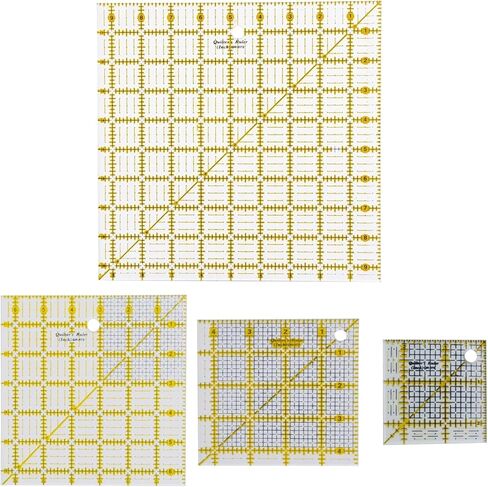 Honeysew 4pcs مربعة مجموعة خياطة خياطة الحاكم للحاكم أكريليك للخياطة والخياطة 2.5 "، 4.5" ، 6.5 "و 9.5" in Saudi Arabia