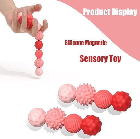 Large Magnetic Sensory Fidget Ball Toy, 8Pcs Silicone Sensory Stress Relief Toys for Adults, Teens with Autism, ADHD, Anxiety, Stocking Stuffers for Women Men Teen Gift (Purple, Large) in Kuwait