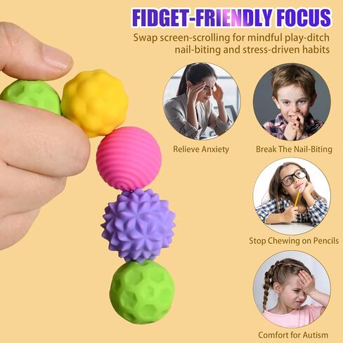 كرات مغناطيسية من السيليكون تملأ ألعابًا للبالغين والمراهقين ، 8pcs ألعاب تخفيف الإجهاد الحسية للقلق ADHD ADHD ، أدوات القوام الممتعة ، لعبة مكتب المكتب ، وتخزين المواد الغذائية للهدايا (اللون 1) in Kuwait