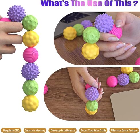 كرات مغناطيسية من السيليكون تملأ ألعابًا للبالغين والمراهقين ، 8pcs ألعاب تخفيف الإجهاد الحسية للقلق ADHD ADHD ، أدوات القوام الممتعة ، لعبة مكتب المكتب ، وتخزين المواد الغذائية للهدايا (اللون 1) in Kuwait