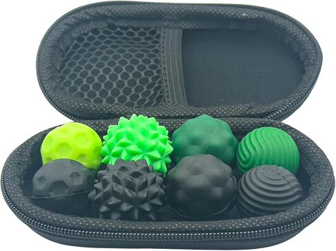 8 عبوة كرات السيليكون المغناطيسي مع الحمل العلبة (أسود وأخضر)-ألعاب تململ الحسية للإجهاد والقلق واضطراب فرط الحركة ونقص الانتباه والتوحد والتركيز | ألعاب مكتب هادئة للبالغين والأطفال in Kuwait