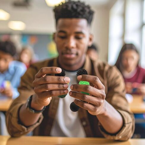 8 عبوة كرات السيليكون المغناطيسي مع الحمل العلبة (أسود وأخضر)-ألعاب تململ الحسية للإجهاد والقلق واضطراب فرط الحركة ونقص الانتباه والتوحد والتركيز | ألعاب مكتب هادئة للبالغين والأطفال in Kuwait