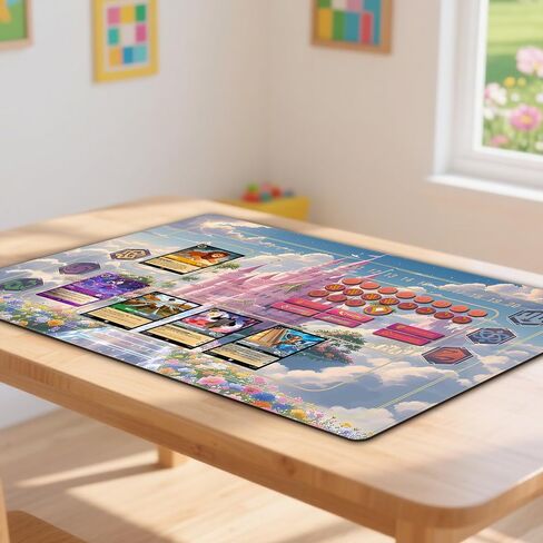 24x14 بوصة لـ Lokana Playmat TCG مع منطقة الألعاب - تشمل عداد حياة أكريليك 26 قطعة مع تأثير قوس قزح وحقيبة التخزين (القلعة) in Kuwait