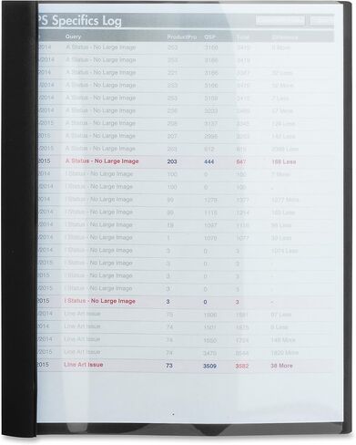 Clear Front Source Report Covers ، 1/2 "CAP ، 8.5" × 11 "، 25/BX ، Black (BSN78512) حسب مصدر الأعمال in Saudi Arabia