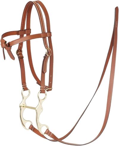 Lemieux Hobby Horse Western Bridle - Tan - جلد ناعم مع بت أسطوانة معدنية - قابلة للتعديل بالكامل - مناسبة للأعمار 3+ in Kuwait