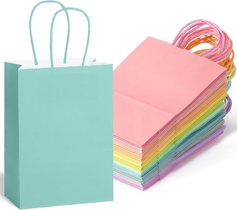 Mr. Pen- Paper Gift Bags with Handles, 32 Pack, 8.3" x 5.9" x 3.1", 16 Pastel Colors, Small Gift Bags with Handles, Party Favor Bag in Saudi Arabia