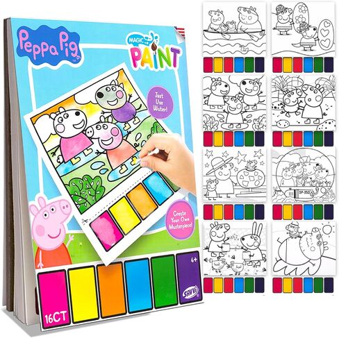 Peppa Pig Paint with Water for Kids ، الأطفال الصغار الذين يبلغون من العمر 3 سنوات - حزمة مع 16 صفحة من كتاب تلوين الماء الخالي من الفوضى للأعمار 3 4 5 6 7 8 وأكثر | ملصقات الطلاء الخنزير الخنزير in Kuwait