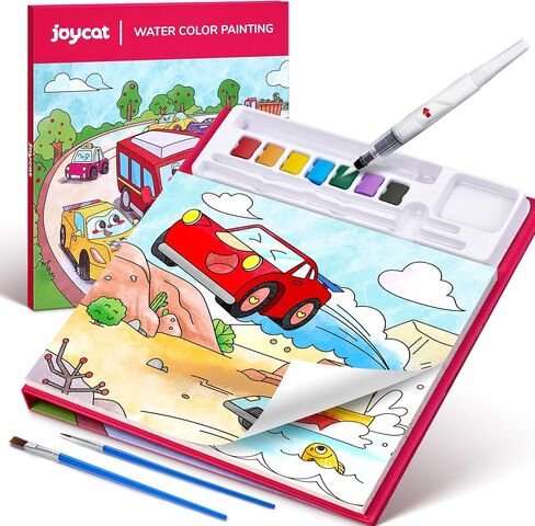 الطلاء Joycat مع كتب تلوين المياه للأطفال الصغار ، مجموعات الرسم بالألوان المائية للأطفال الذين تتراوح أعمارهم بين 3-5 4-8 ، والفنون والحرف رسم أنشطة لعبة عيد ميلاد للبنين (النقل) in Kuwait