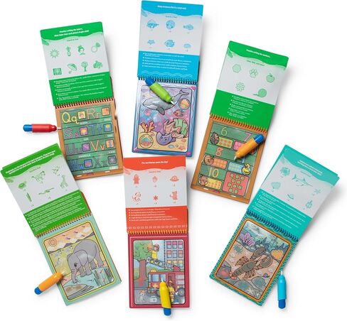 Melissa & Doug Water Wow! Reusable Water-Reveal, 6 Mess Free Coloring Books—Animals, Vehicles, Alphabet, Numbers & Much More—Travel Toys for Kids 3+ in Saudi Arabia