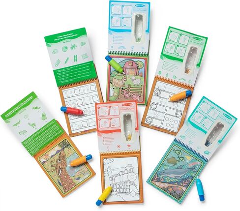 Melissa & Doug Water Wow! Reusable Water-Reveal, 6 Mess Free Coloring Books—Animals, Vehicles, Alphabet, Numbers & Much More—Travel Toys for Kids 3+ in Saudi Arabia