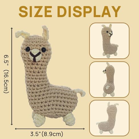 Araeknotta Crochet Kit for Beginners with Easy to Use Yarn, Crochet Hook, Video Tutorial, Animal Amigurumi Craft Gift for Kids Women Adults (Llama) in Saudi Arabia