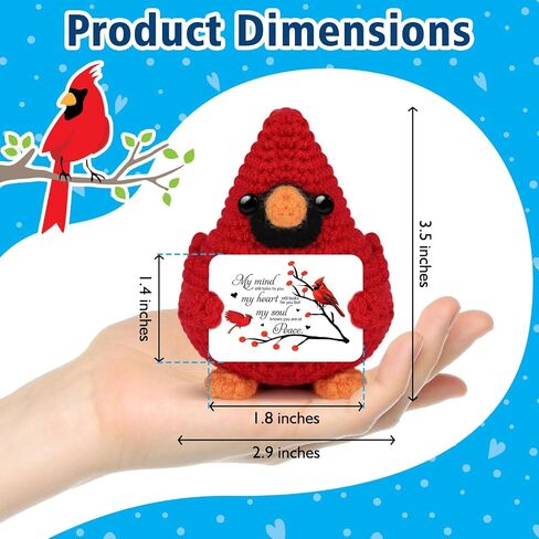 Memorial Crochet Cardinal Doll, Handmade Crochet Stuff Cardinal Decor, Sympathy Gifts for Loss of Loved One (Memorial Handmade Crochet Stuff Cardinal 04) in Saudi Arabia