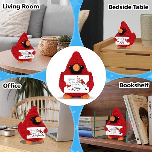 Memorial Crochet Cardinal Doll, Handmade Crochet Stuff Cardinal Decor, Sympathy Gifts for Loss of Loved One (Memorial Handmade Crochet Stuff Cardinal 04) in Saudi Arabia