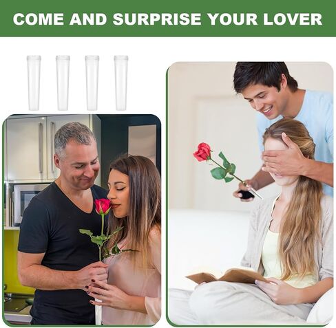300 Pack Flower Water Tubes 3 Inch Reusable Plastic Vials for Flower Arrangements Floral Tubes with Cover Fresh Florist Supplies for Decoration Arrangement Preserving(Clear) in Kuwait