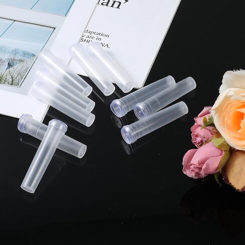 300 Pack Flower Water Tubes 3 Inch Reusable Plastic Vials for Flower Arrangements Floral Tubes with Cover Fresh Florist Supplies for Decoration Arrangement Preserving(Clear) in Kuwait