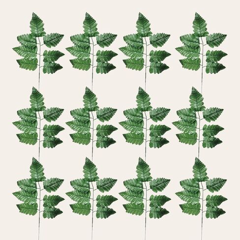 Bagged Set of 6 Silk Leather Fern Bundles - Each Bundle Contains 12 Individual Stems- Total of 72 Greenery Stems in Saudi Arabia