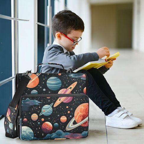 Space Planet Astronomy 3 Ring Zipper Binder with Handle 1.5 inch Binder Organizer, Multi Pockets Office File Folder with Shoulder Strap 500 Sheet Capacity in Saudi Arabia