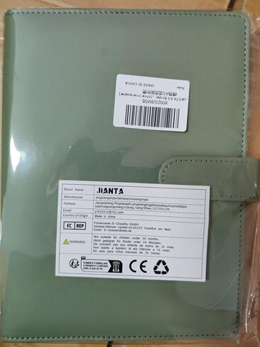 A5 PU Leather Ring Binder ، غطاء حلقة 6 قابلة لإعادة التعبئة لورق الحشو A5 ، جيوب الموثق الموثق للميزانية للسفر ، العمل (الورق الداخلي غير المدرج) (الأخضر) in Kuwait