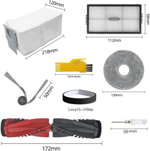 مجموعة ملحقات بديلة لـ roborock q8 max+ q5 pro q8 max q5 pro+ مكنسة كهربائية روبوتية 22 عبوة مجموعتان من الفرش الرئيسية، 4 مرشحات، 6 فرش جانبية، 4 قطع قماش ممسحة، 4 أكياس غبار in Kuwait