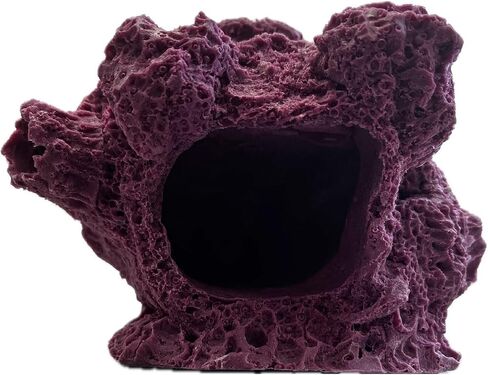 7 Hole Barnacle Cave Frag Rock Rockbed Base for Live Coral Frag Slows for Reef Aquariums (Coralline Purple) in Kuwait