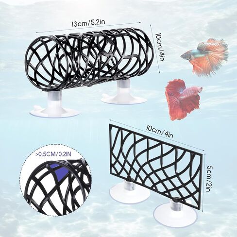Betta Tunnel & Hammock Set - Black Betta Fish Toys, Safe Bettas Fish Tank Accessories, Bettas Hideout for Small Fishs & Shrimp in Saudi Arabia