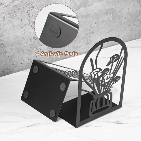 Book Ends, 3 Pair Metal Bookends, Decorative Book Ends for Shelves, Non-Slip Heavy Duty Bookends, Black End to Hold Books for Home Office 6.88 X 4.7 X 3.5 Inch in Kuwait