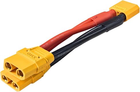 Xt60 Splitter 1 Male to 2 Female Harness Adapter Cable 12 AWG (100mm) for RC UAV Drone DIY Power Cord(1 Pack) in Kuwait