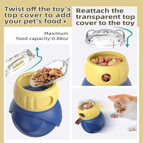 Cat and Small Dog Puzzle Treat Dispenser Toy，Adjustable Food Dispenser，Interactive Slow Feeder Puzzle for IQ Training, Indoor Entertainment and Exercise，Reduces Anxiety for Small Dogs and Cats in Saudi Arabia