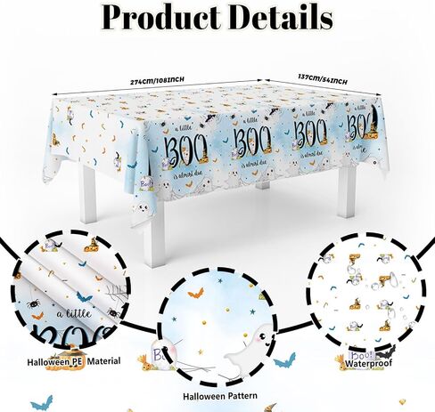 Mehofond Halloween Little Boo Baby Shower Decorations for Boy ، A Boo Little تقريبًا هي لوازم الحفلات الأزرق المتاح مجموعة 169pcs لوحات مناديل مناهضة البلاستيك لحفل استحمام الطفل in Saudi Arabia