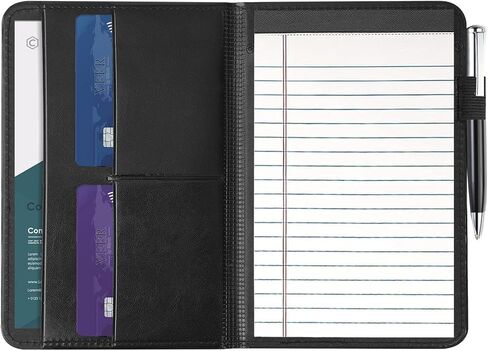 Padfolio/Portfolio Binder ، Mini Padfolio Portfolio Binder 5 × 8 منصة الكتابة القانونية ، مجلد منظم الوثيقة A5 للرجال ، الأرجواني الداكن in Kuwait