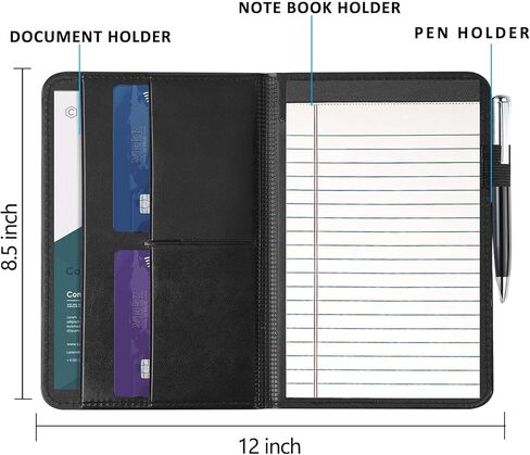 Padfolio/Portfolio Binder ، Mini Padfolio Portfolio Binder 5 × 8 منصة الكتابة القانونية ، مجلد منظم الوثيقة A5 للرجال ، الأرجواني الداكن in Kuwait