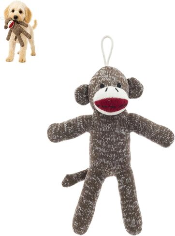 لعبة دافئة لصديق القرد لعبة الكلب - لعبة الكلب الفخم الناعم مع الصرير ، وألياف البوليستر ، قرد جورب المحبب للمضغ الخفيف. (حزمة 1) in Kuwait