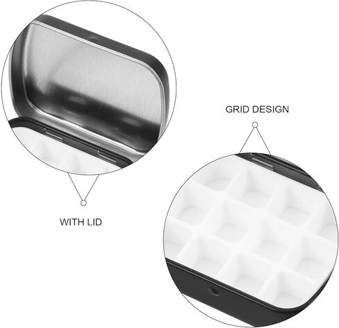 Portable Mini Tin Box: Small 12 Slot Watercolor Palette with Lid - Empty Reusable Paint Organizer for Travel Outdoor Sketching DIY Art in Saudi Arabia