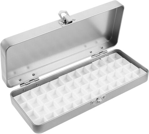 لوحة ألوان مائية فارغة: صندوق ألوان مائية من 48 شبكة DIY مع غطاء للفنانين والطلاب - صينية طلاء محمولة ومرفقة للسفر في الهواء الطلق. in Kuwait