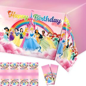 قطعة قماش مائدة الأميرة ، زينة حفلة عيد ميلاد الأميرة ، 70 * 43 بوصة من البلاستي in Kuwait