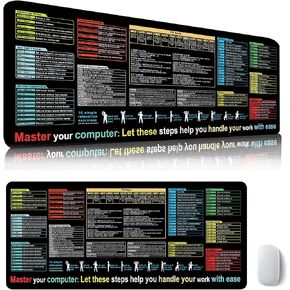 Alfombrilla Con Atajos De Excel Español，Excel Cheat Sheet Desk Pad, Large Spill-Resistant & Anti-Skid Mouse Mat for Office & Gaming (Spanish) in Saudi Arabia