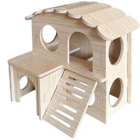 منزل الهامستر الخشبي ، متعة الهامستر الصغيرة مخبأ ، كوخ قابل للفصل لالتقاط الفئران الفئران الفئران الفئران القزم (فقط للهامستر الصغير) in Kuwait