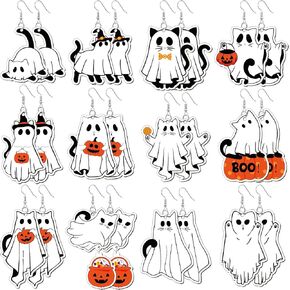 Misdary 12 Pairs Easter Rabbit Wooden Dangle Earrings Easter Earrings Colorful Bunny Carrot Egg Flower Wooden Earrings for Women Girls Teen Easter Party Jewelry Gifts Accessories in Kuwait