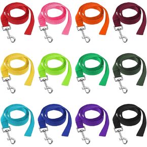 12-Pack Nylon Dog Training Leash Set, 5 ft Leashes in 12 Colors for Puppy Training, Play, Camping, and Backyard Use (Colorful) in Kuwait