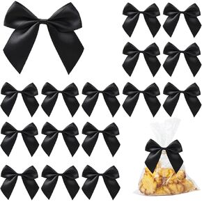 50pcs أقواس وردية صغيرة لالتفاف الهدايا ، قوس شريط الساتان الوردي 2.5 بوصة ، أقواس تويست ذات اللون الوردي الفاتح مع شريط مزدوج على الوجهين للأكياس المعالجة للأقواس المظهرة لزخارف زفاف استحمام الطفل in Kuwait