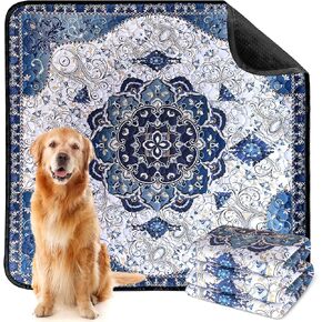 Washable Puppy Dog Pee Pad, 2 Pack Reusable Pee Pads for Dogs, Super Absorbent Leakproof Dog Pads Training Pads with Bohemia Patterns for Potty Training, Incontinence,18" x 24" in Saudi Arabia