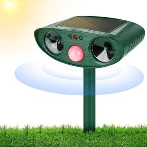 Ultrasonic Cat Deterrent,Solar Powered Deterrent with Motion Sensor and Flashing Lights Outdoor Solar Farm Garden Yard Device,Dogs,Cats,Birds in Kuwait