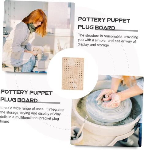 DOITOOL DIY Clay Drying Station for Pottery Figures Wooden Plug Board 2-Piece Set Portable Display Stand for Clay Sculptures for Artists in Saudi Arabia