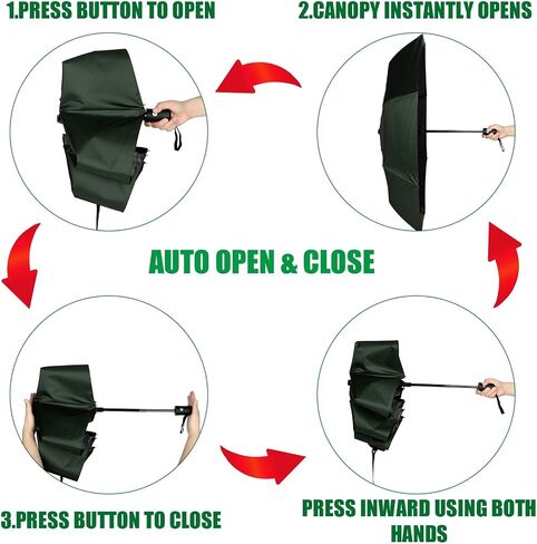 Kajaia 4 Pieces Compact Umbrellas Black Umbrellas for Rain 8 Ribs Windproof Travel Umbrella Automatic Open and Close Umbrellas Lightweight Collapsible Folding Rain Umbrellas for Man Women in Kuwait