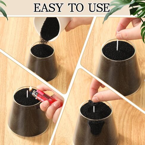 Nuanchu 3.3 lb Candle Sand DIY Pearled Candle Making Kit Included 20 Pcs Wicks and Refillable Beaded Wax Sand Beaded Wax Gift with Wicks Self Extinguish for Home Wedding Party (Black) in Saudi Arabia