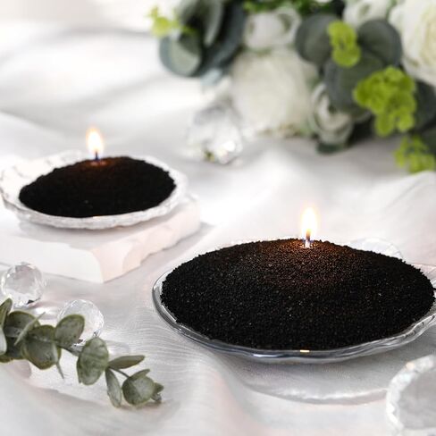 Nuanchu 3.3 lb Candle Sand DIY Pearled Candle Making Kit Included 20 Pcs Wicks and Refillable Beaded Wax Sand Beaded Wax Gift with Wicks Self Extinguish for Home Wedding Party (Black) in Saudi Arabia
