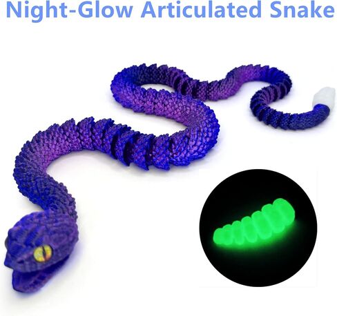 3D Printed Animals Toys: 21in Snake Egg with Flexible 3D Printed Snake for ADHD Sensory Play, Twist Open Desk Pets for Collectors & Kids, Easter Basket Stuffer-Rainbow in Saudi Arabia