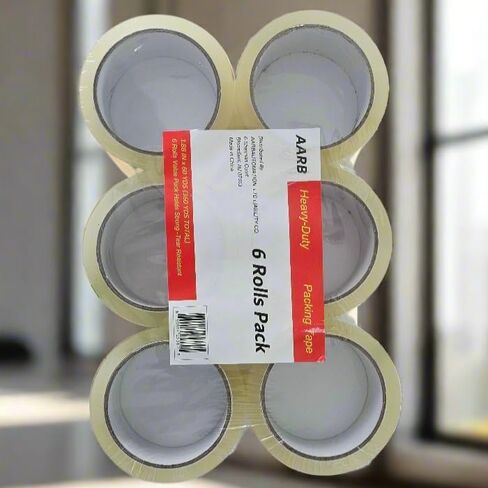 AARB Heavy-Duty Packing Tape, 1.88 Inch x 60 Yards, 6 Rolls, Clear, Tear Resistant in Saudi Arabia