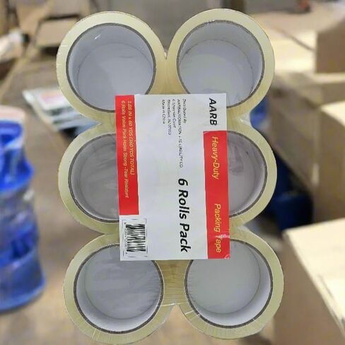 AARB Heavy-Duty Packing Tape, 1.88 Inch x 60 Yards, 6 Rolls, Clear, Tear Resistant in Saudi Arabia