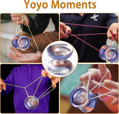 Professional Unresponsive Yoyo X5 for Pros and Responsive Yoyos for Kids Beginners - Replaceable Unresponsive Bearings, Gloves, Removal Bearing Tool and 5 Cords Included (red Black) in Kuwait
